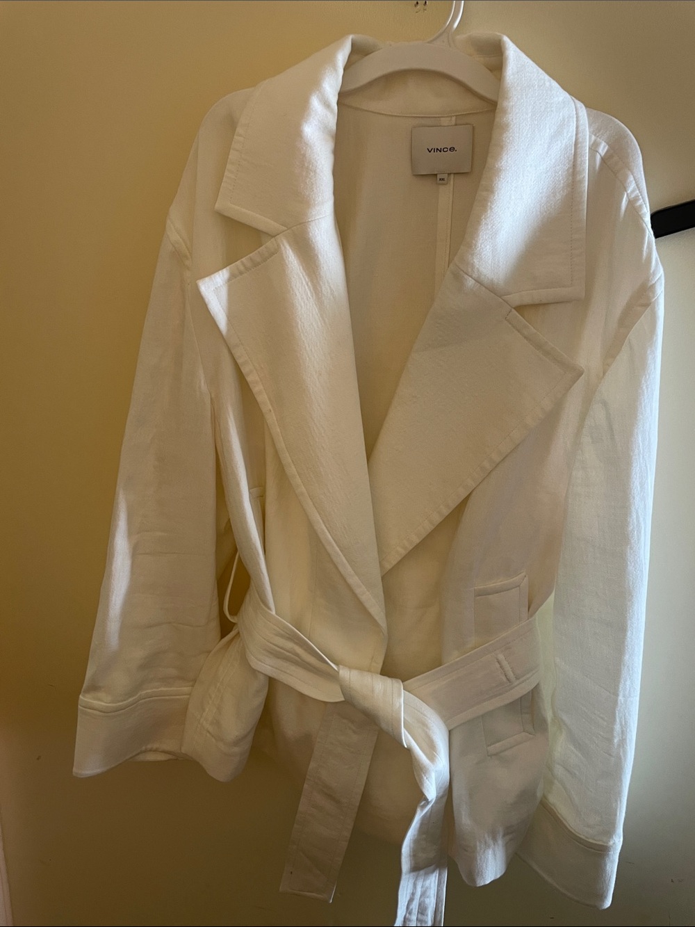 Vince Cream Belted Trench Coat